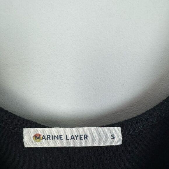 MARINE LAYER | Black Tank Style Maxi Dress with Ruffle Flare Women’s Size Small - Picture 9 of 11